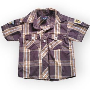 Quad Seven Boys 18M Plaid Button-down Shirt